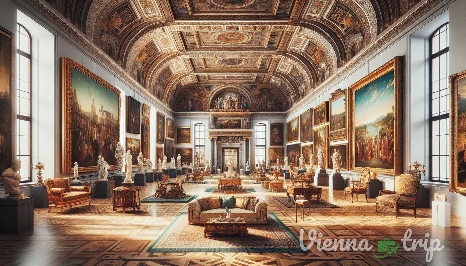Ilustración para la sección: Además de su excepcional colección de pinturas, el museo también alberga una amplia gama de historias de arte de Viena.
