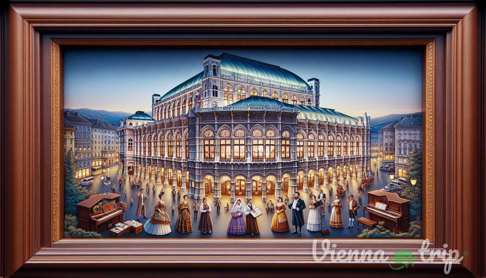 Ilustración para la sección: La Ópera Estatal de Viena Ninguna exploración de la escena melódica de Viena estaría completa sin mencionar la armonía de Viena