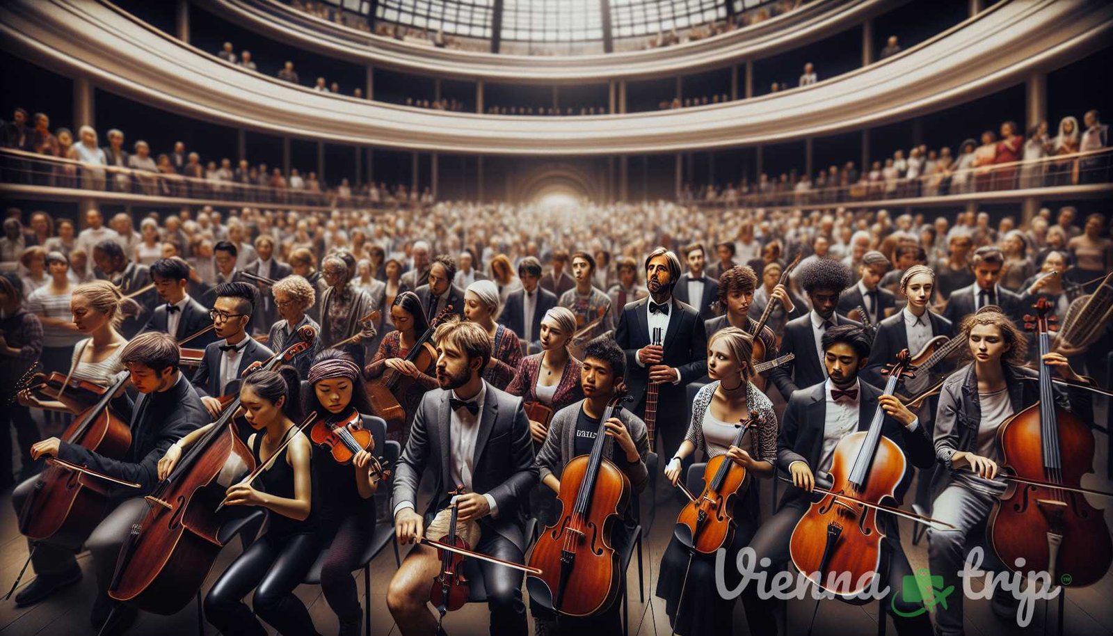 Ilustración para la sección: Además, en Viena se celebran varios prestigiosos concursos internacionales de música que atraen a t - vienna harmonía
