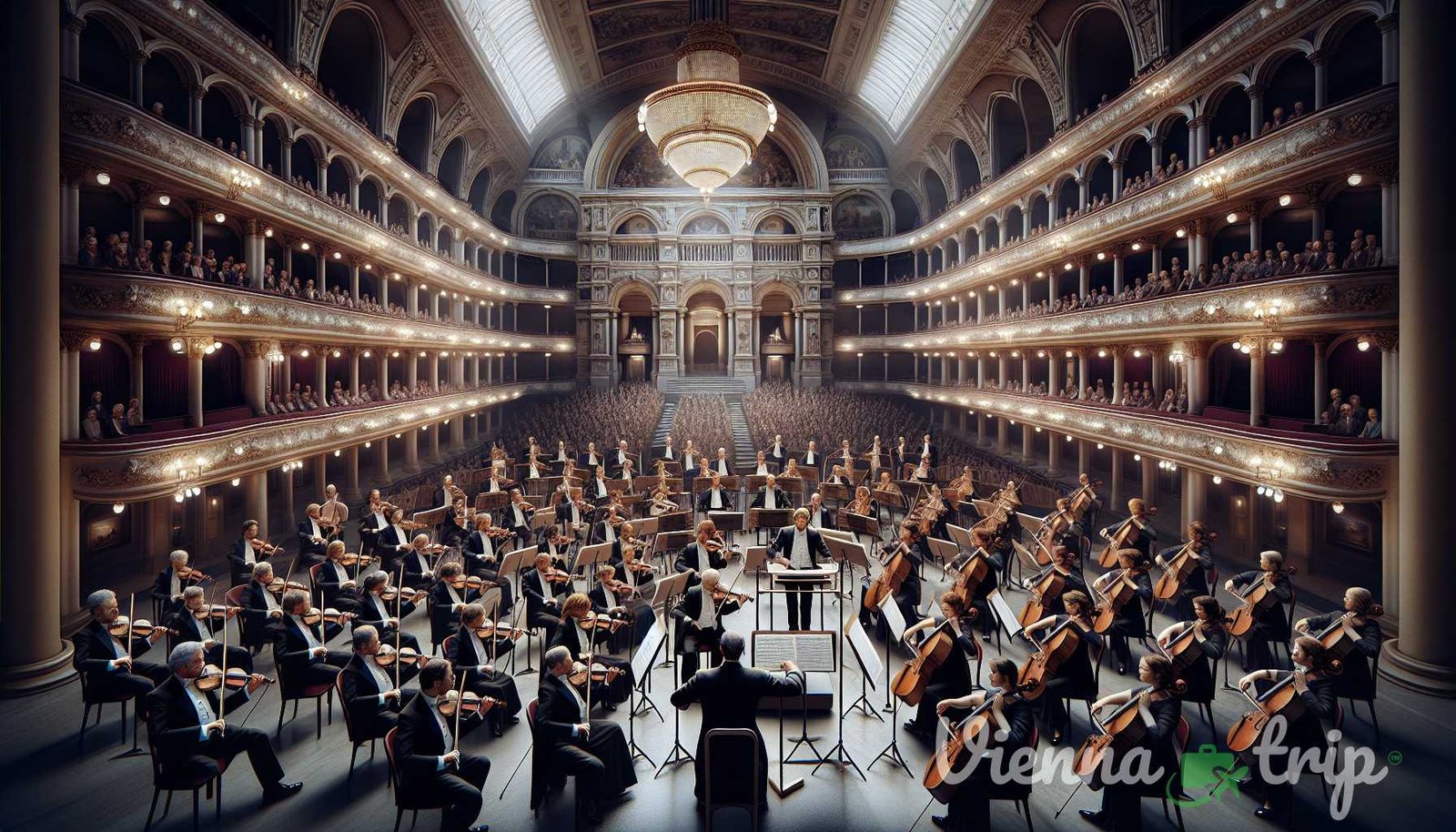 Ilustración de la sección: 1. Orquesta Filarmónica de Viena: Fundada en 1842, la Orquesta Filarmónica de Viena es una de las p - melodías de viena