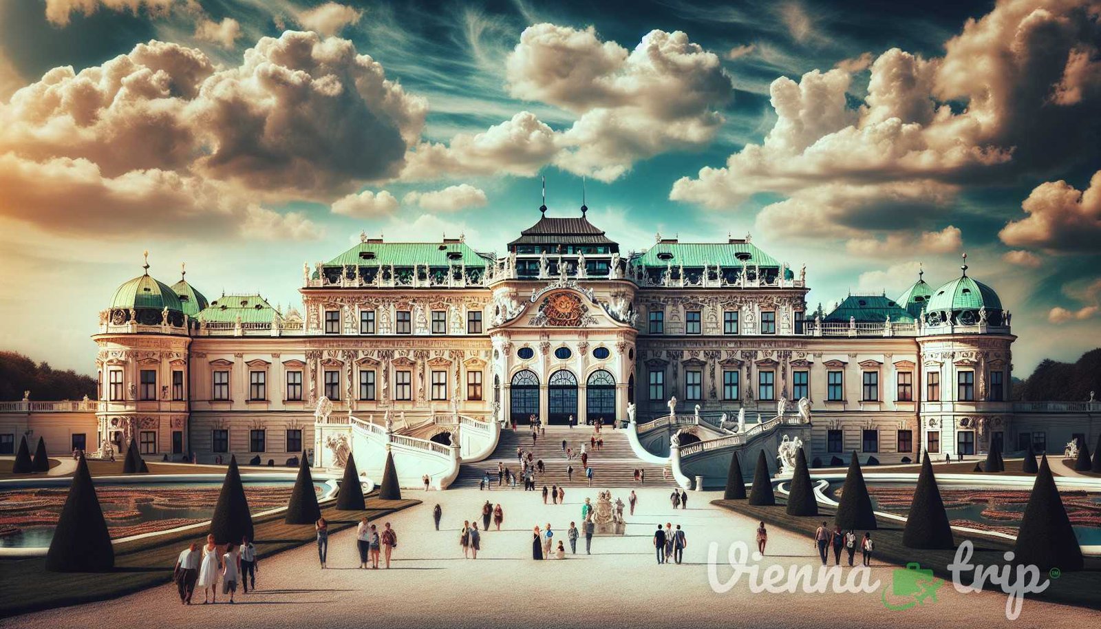 Illustration for section: Key highlights of the Belvedere Palace include: - vienna palaces