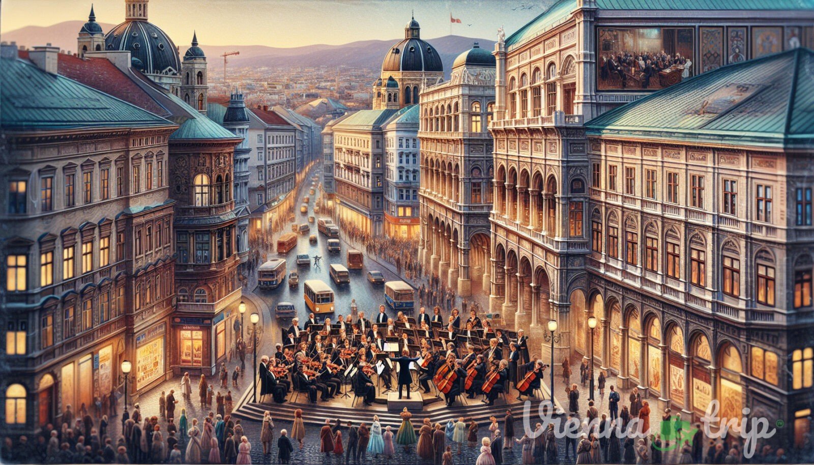 Ilustración para la sección: Explorando la escena musical de Viena Como visitante de Viena, hay muchas maneras de sumergirse en las sinfonías de Viena.