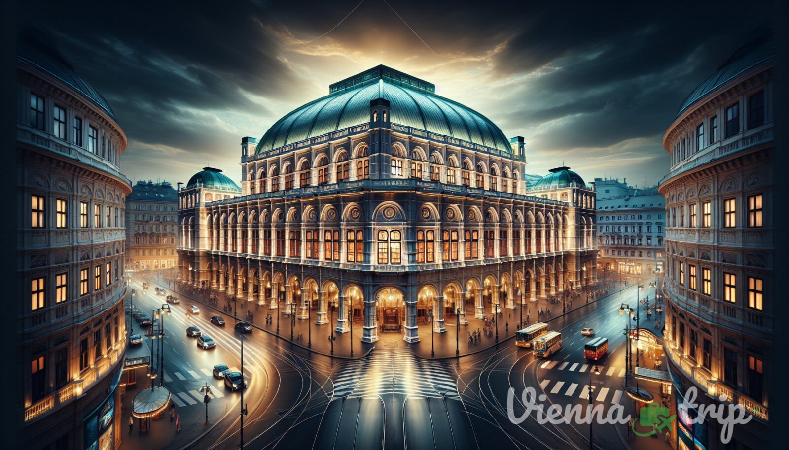 Ilustración para la sección: La Ópera Estatal de Viena es un teatro de ópera de renombre mundial que presenta impresionantes representaciones de sinfonías de Viena