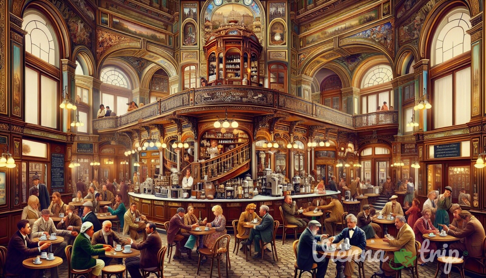 Illustration for section: The Famous Coffeehouses of Vienna Vienna is home to numerous legendary coffeehouses, each with its o - viennese coffee